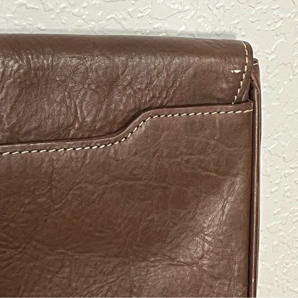 COLE HAAN Dark Brown Genuine Leather Front Flap Underarm Portfolio Briefcase - Picture 11 of 16